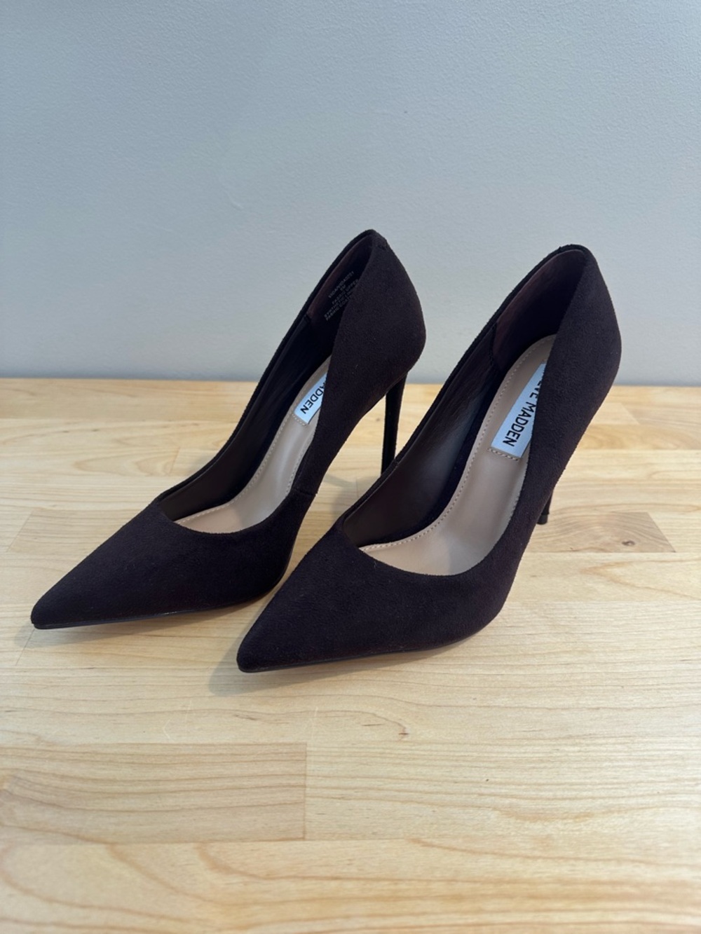 Steve Madden Chocolate Pointed-Toe Suede Stiletto Heels